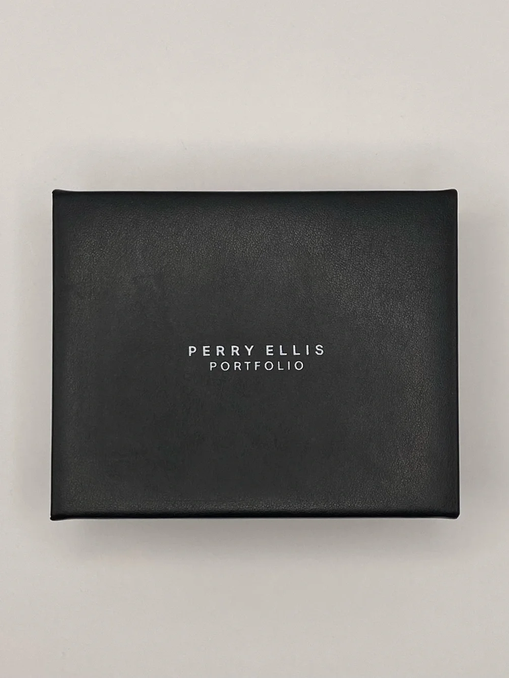 Perry Ellis Black Leather Bi-Fold Wallet Mens Wallet